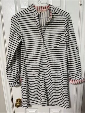 Hutch Navy and White Striped Long Sleeve Dress